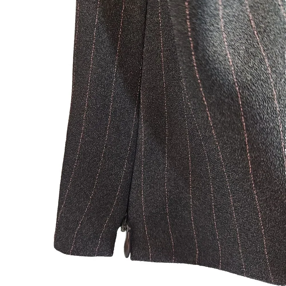 Tahari Pinstripe 3-Piece Suit Set Gray Pink Professional Business Attire - Picture 12 of 16